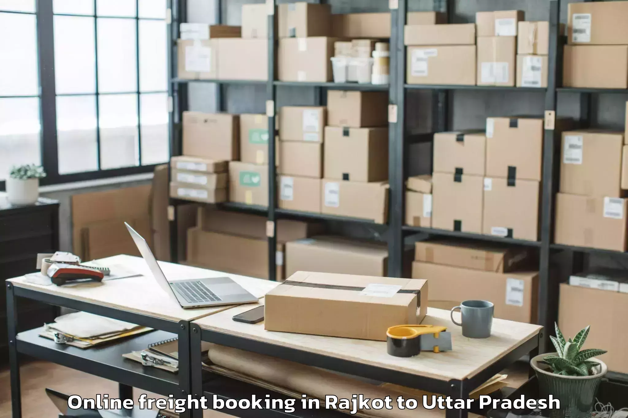 Efficient Rajkot to Robertsganj Online Freight Booking